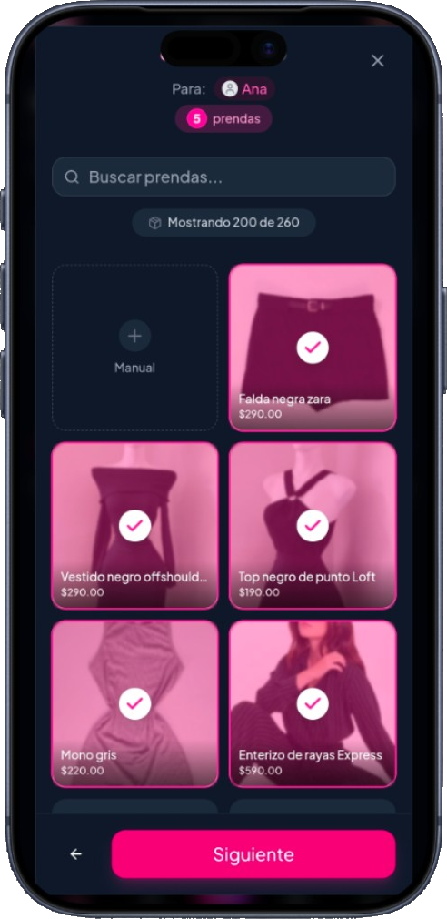 App para nenis seleccionando productos para una venta